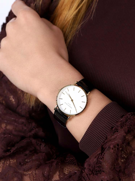 LEOWOL ROSEFIELD SHBWG-H38 – Gloss Black Gold Women’s Watch - Image 2